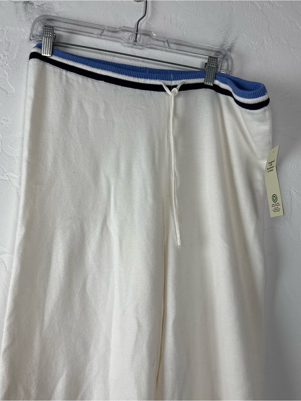 Walmart No Boundaries Sweat Pants Joggers Sweater Knit Stripe Tie Front White - Picture 4 of 8